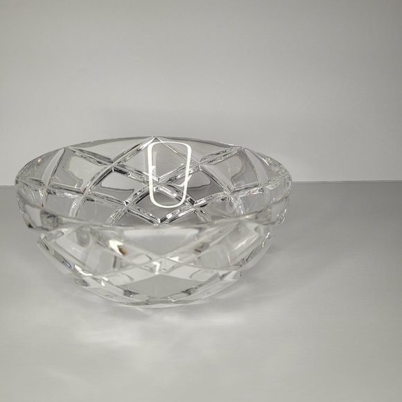 Tiffany & Co Josef Riedel Crystal Bowl Diamond Pattern Large Wedding Gift Classy - Picture 1 of 6